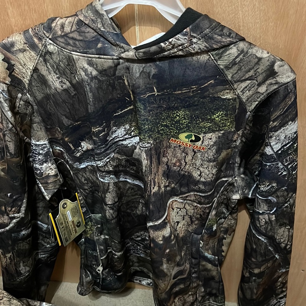 Mens Mossy Oak  Camo Tech Hoodie with Face Gaiter